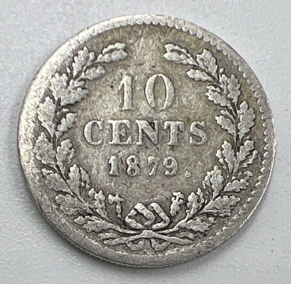 1879 Netherlands 10 Cents Silver Coin | Collectable Grade