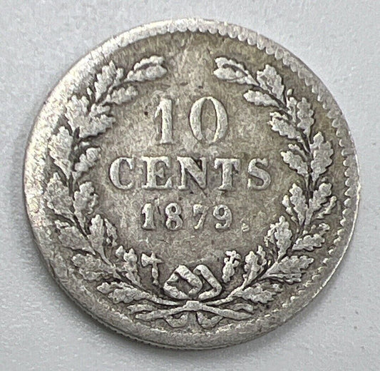 1879 Netherlands 10 Cents Silver Coin | Collectable Grade