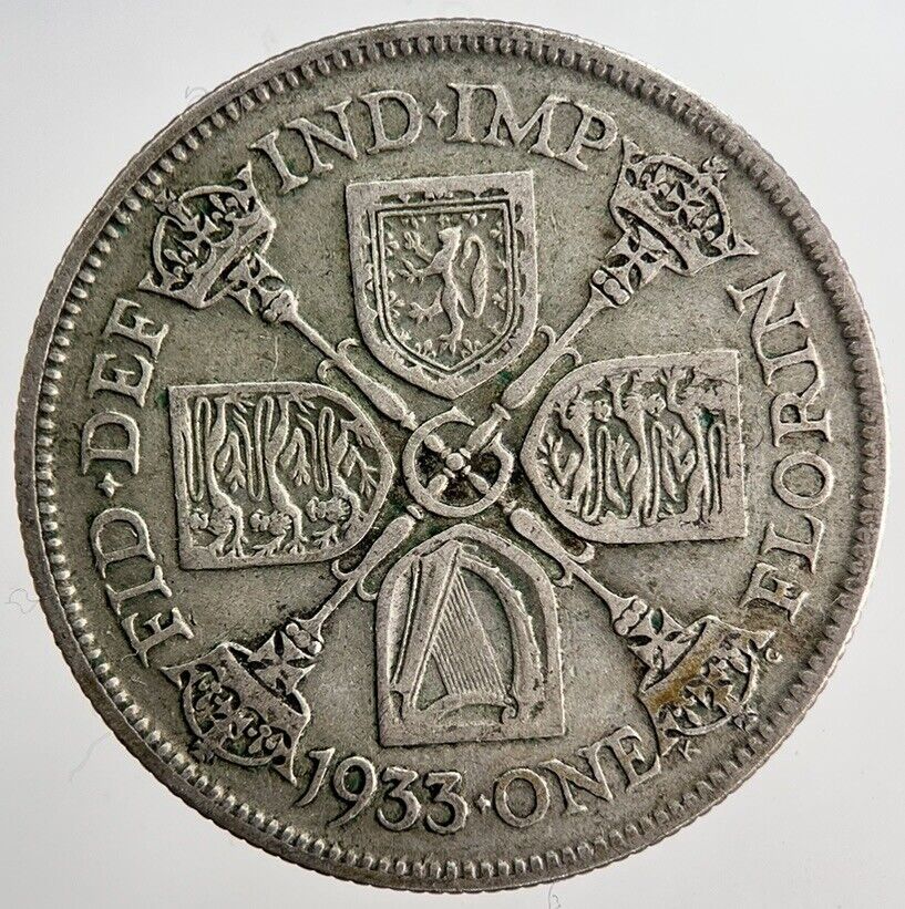 1933 George V Florin British Silver Coin | Fine Collectable Grade | a6363