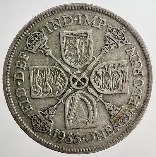 1933 George V Florin British Silver Coin | Fine Collectable Grade | a6363