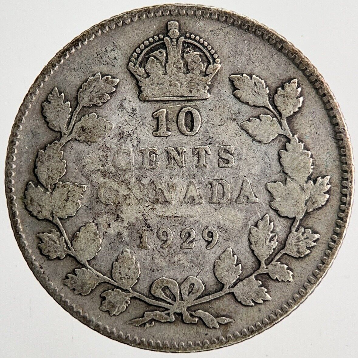 1929 Canada 10 Cents Silver Coin | Collectable Grade | a6390