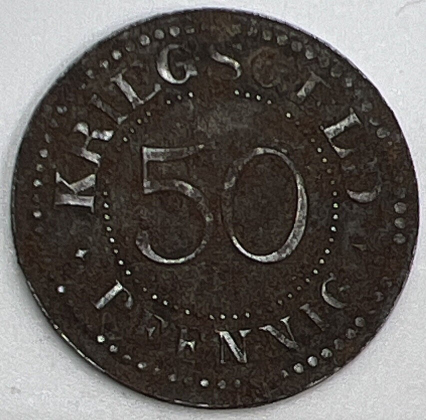1917 WW1 50 Pfennig Coin Emergency Money | Germany Coin Collectable Grade