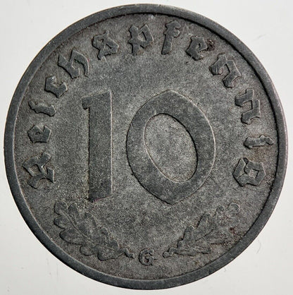 1941-G Nazi Germany 10 Pfennig Coin | Very High Grade