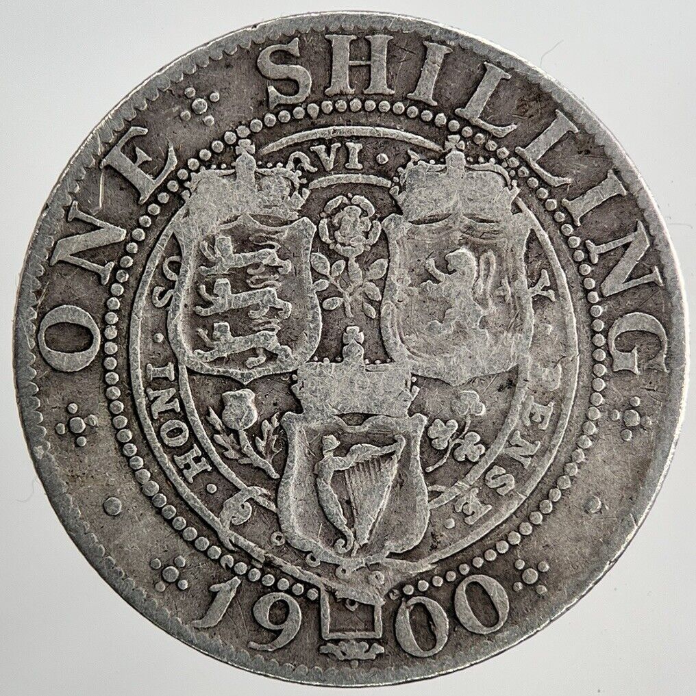 1900 Victoria Shilling Silver Coin | Fine Collectable Grade | a6764