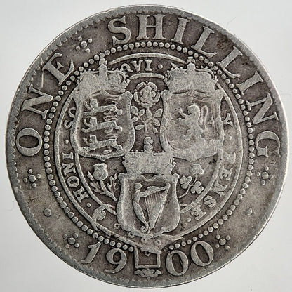 1900 Victoria Shilling Silver Coin | Fine Collectable Grade | a6764