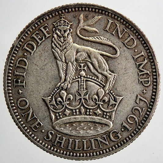 1927 George V Shilling British Silver Coin | Fine Collectable Grade | a6410