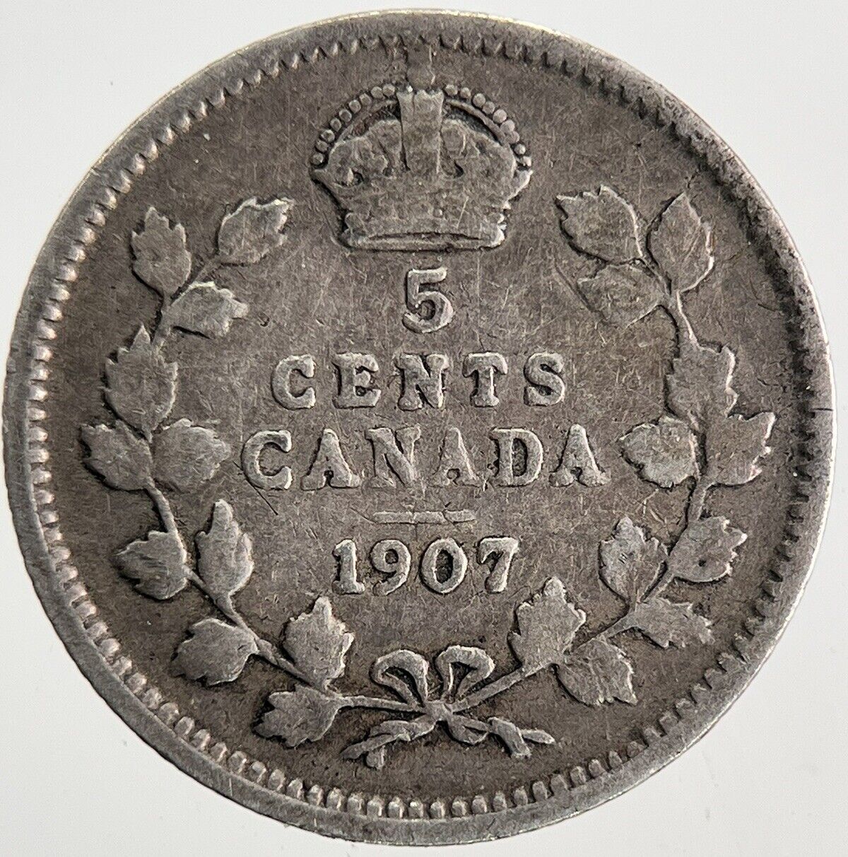 1907 Canada 5 Cents Silver Coin | Collectable Grade | a9791
