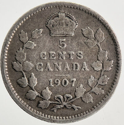1907 Canada 5 Cents Silver Coin | Collectable Grade | a9791