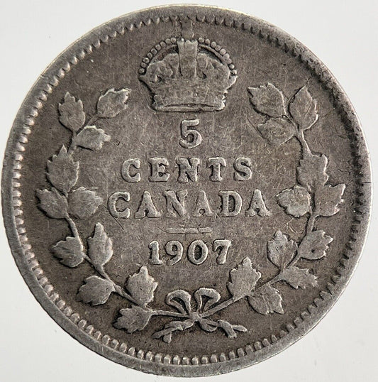1907 Canada 5 Cents Silver Coin | Collectable Grade | a9791