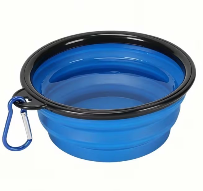 350ml Blue Pet Supplies Folding Bowl Portable Pet Folding Travel Cat Dog Bowl