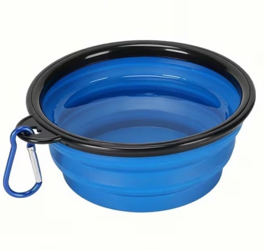 350ml Blue Pet Supplies Folding Bowl Portable Pet Folding Travel Cat Dog Bowl