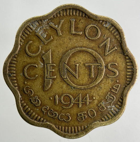 1944 Ceylon 10 Cents Coin | Fine Collectable Grade