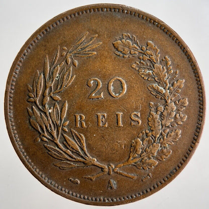 1891 Portugal 20 Reis Coin | Fine Collectable Grade | a2531