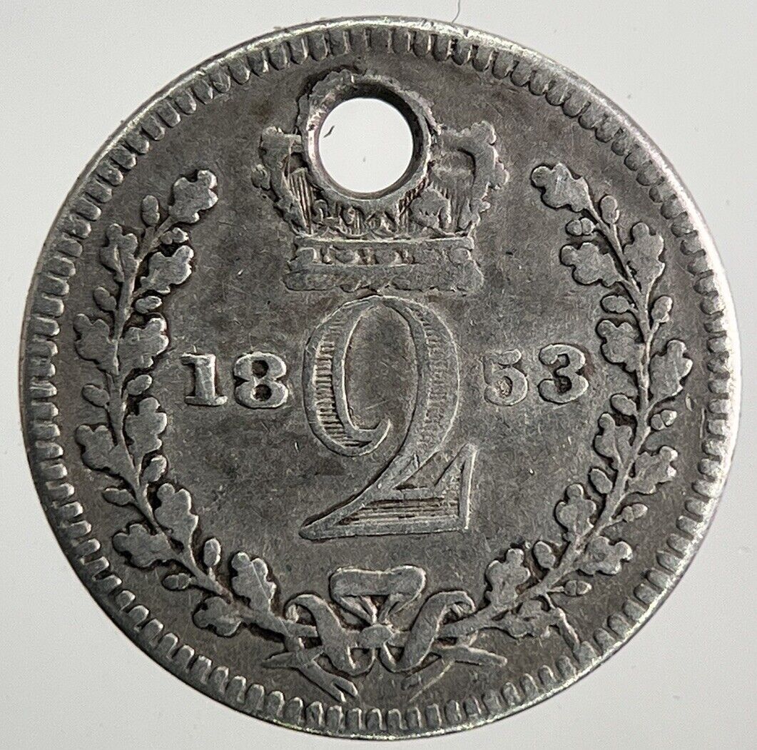 1853 Victoria Maundy Two-Pence Silver Coin | Collectable Grade | a9621