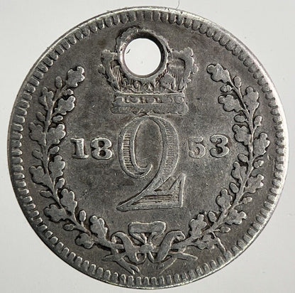 1853 Victoria Maundy Two-Pence Silver Coin | Collectable Grade | a9621