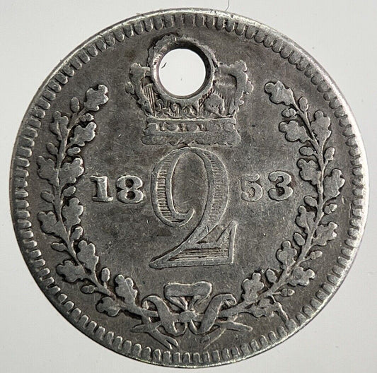 1853 Victoria Maundy Two-Pence Silver Coin | Collectable Grade | a9621