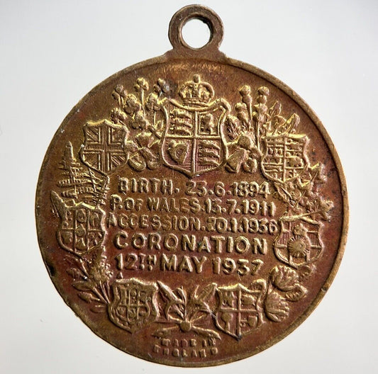1937 King George VI Crowned Coronation Commemorative Medal