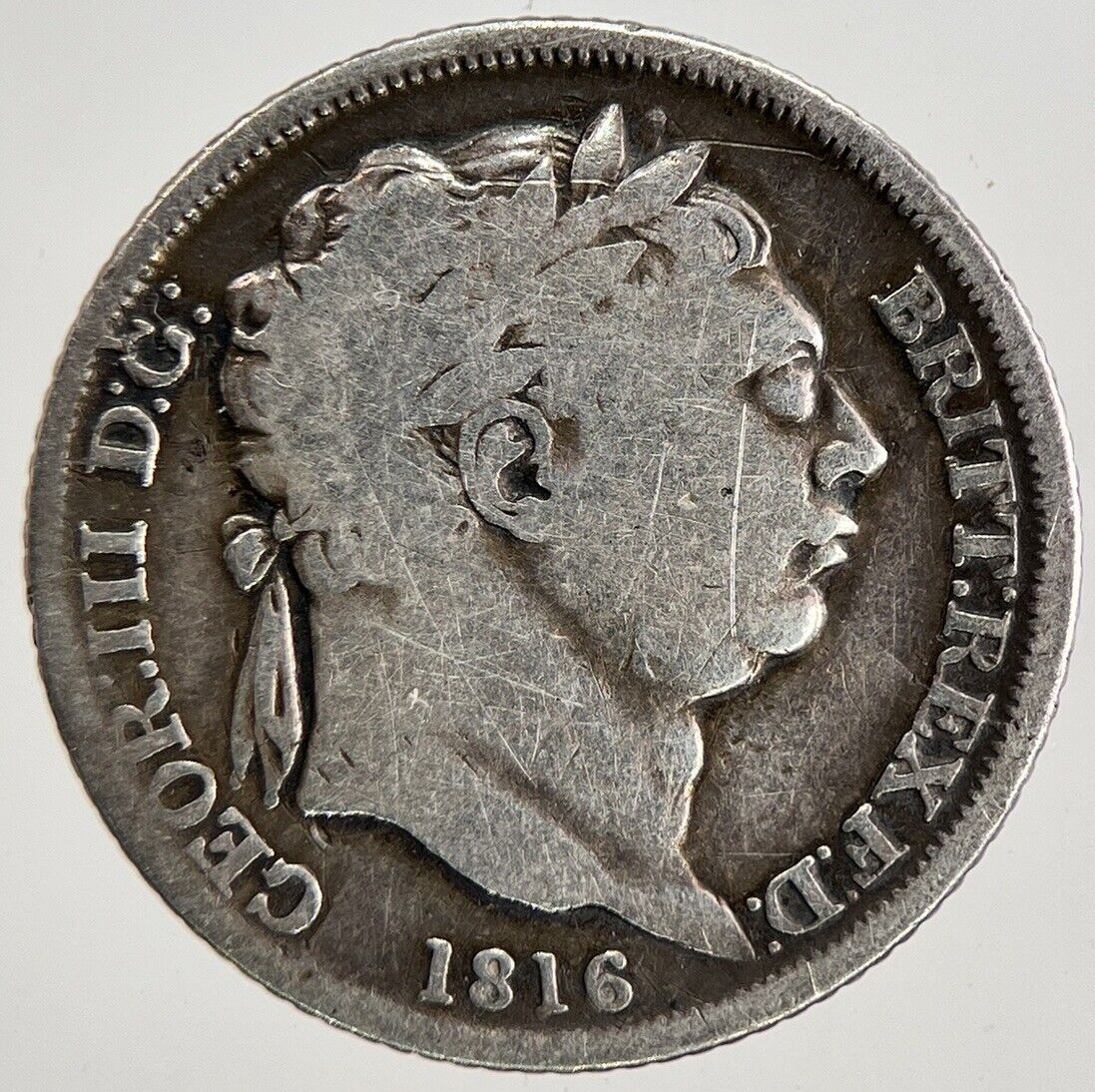 1816 George III 3rd Sixpence Silver Coin | Fine Collectable Grade | a6811