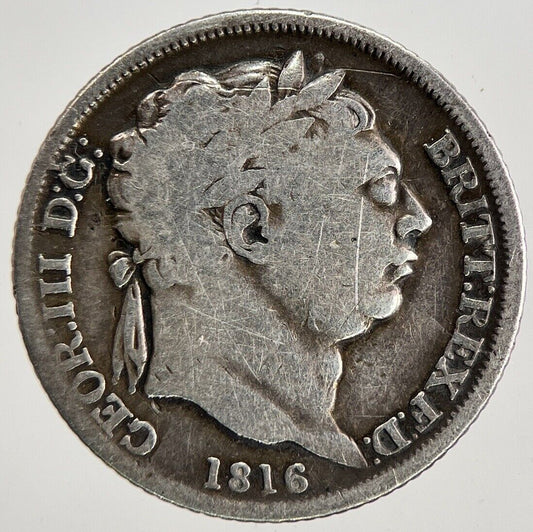 1816 George III 3rd Sixpence Silver Coin | Fine Collectable Grade | a6811