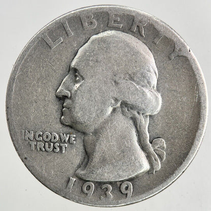 1939 US USA Quarter Dollar Silver Coin | Collectable Grade