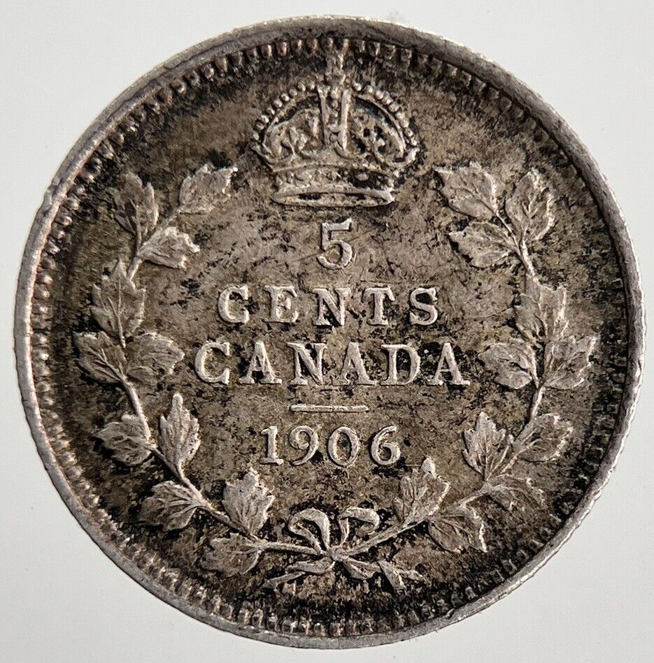 1906 Canada 5 Cents Silver Coin | Very Fine Grade | a9790