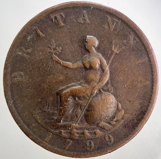 1799 George 3rd III Half-Penny British Coin | Collectable Grade | a9045