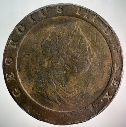 1797 George III 3rd Cartwheel Two-Pence Coin | Fine Collectable Grade