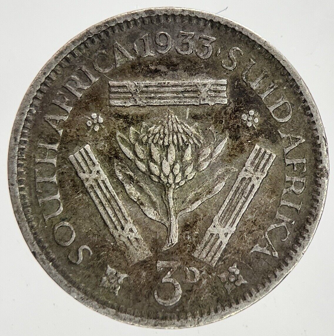 1933 South Africa Threepence Silver Coin | Fine Collectable Grade | a6994