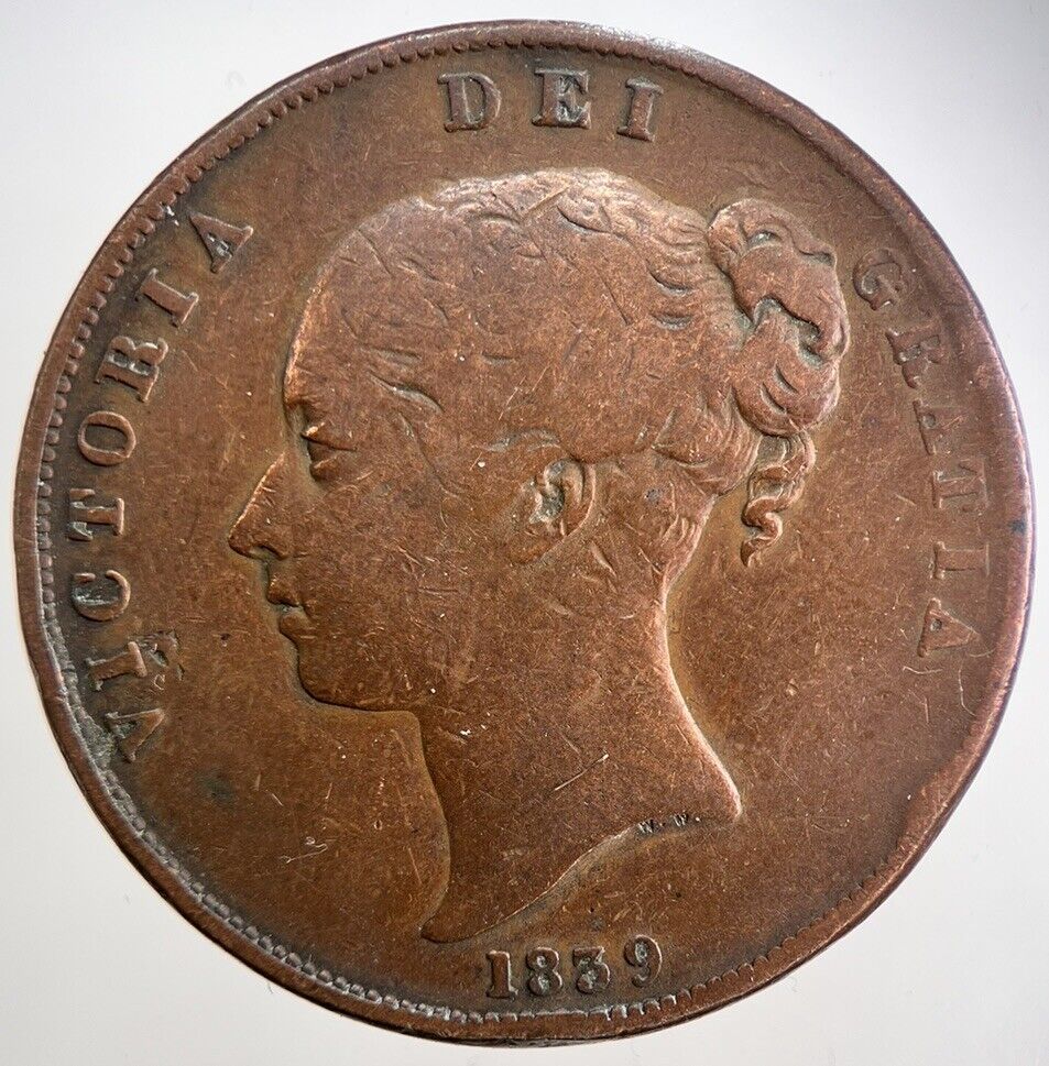 1839 Isle of Man Penny Coin | Fine Collectable Grade