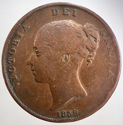 1839 Isle of Man Penny Coin | Fine Collectable Grade