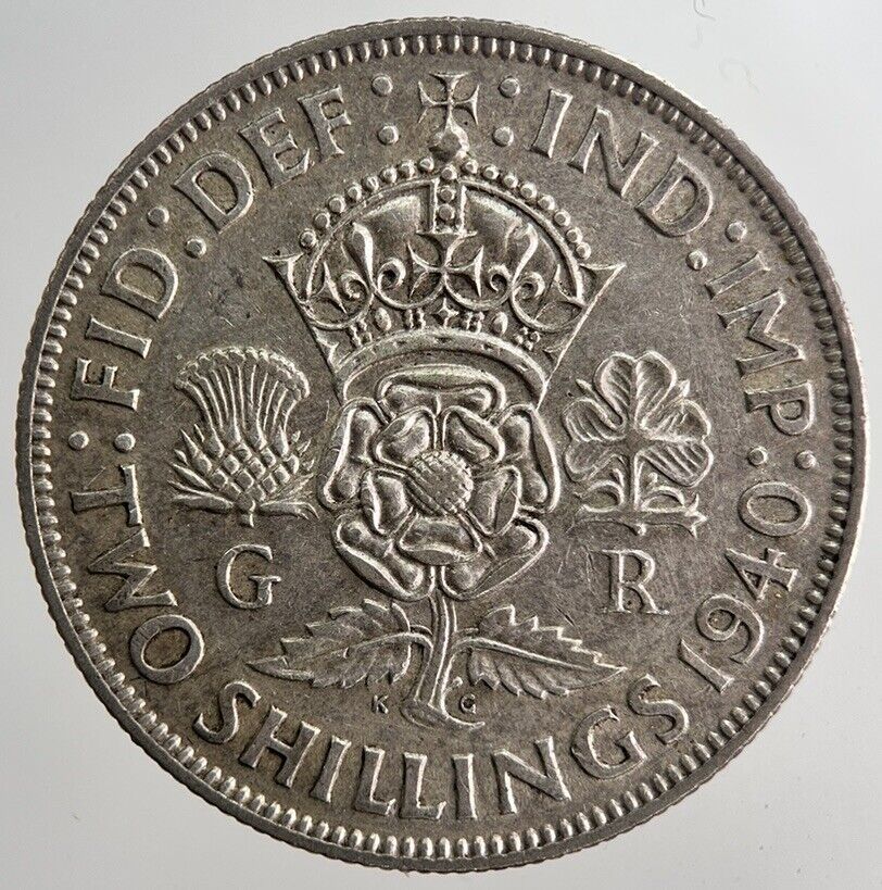 1940 George VI Florin British Silver Coin | Fine Collectable Grade | a6376