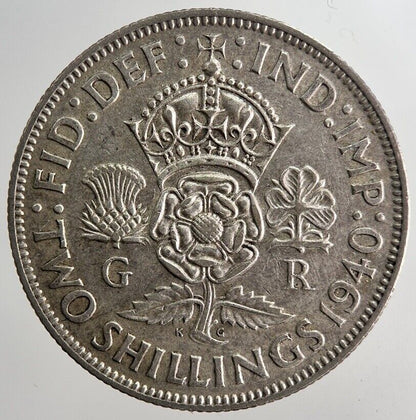 1940 George VI Florin British Silver Coin | Fine Collectable Grade | a6376