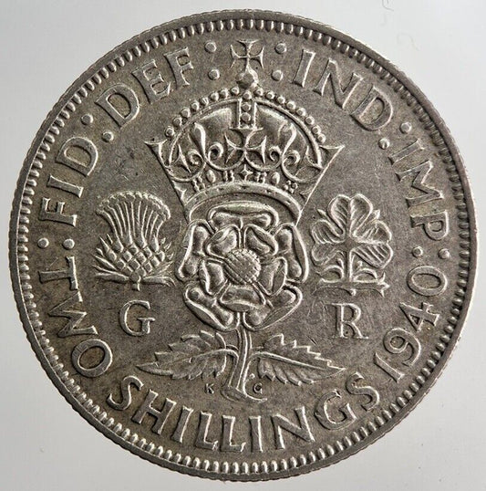 1940 George VI Florin British Silver Coin | Fine Collectable Grade | a6376