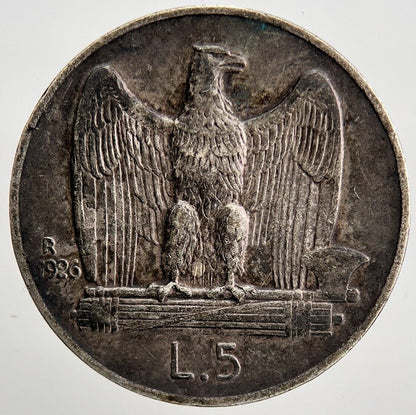 1926-R Italy 5 Lira Silver Coin | Fine Collectable Grade