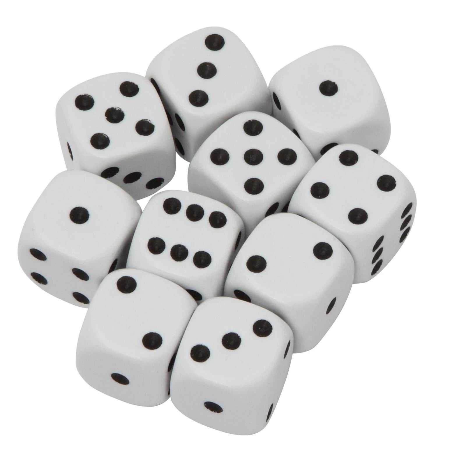 10 x Classic 11mm White Dice Dungeons and Dragons RPG Role Playing Board Game