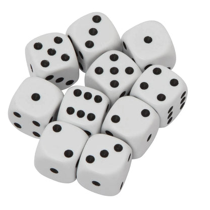 10 x Classic 11mm White Dice Dungeons and Dragons RPG Role Playing Board Game