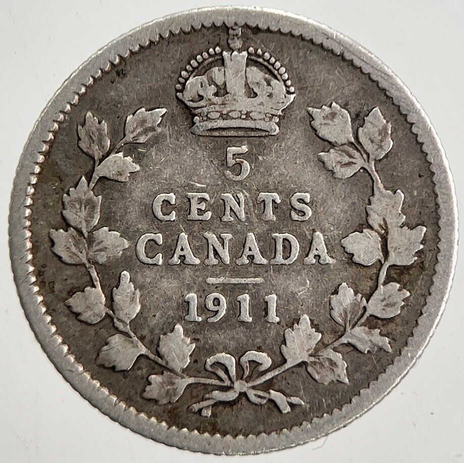 1911 Canada 5 Cents Silver Coin | Collectable Grade