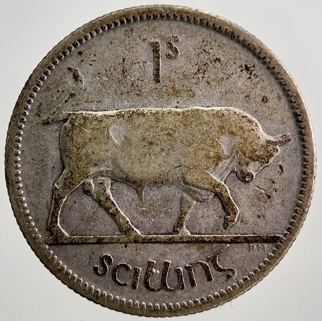 1930 Irish Shilling 1s Bull Silver Coin | Collectable Grade | a8034