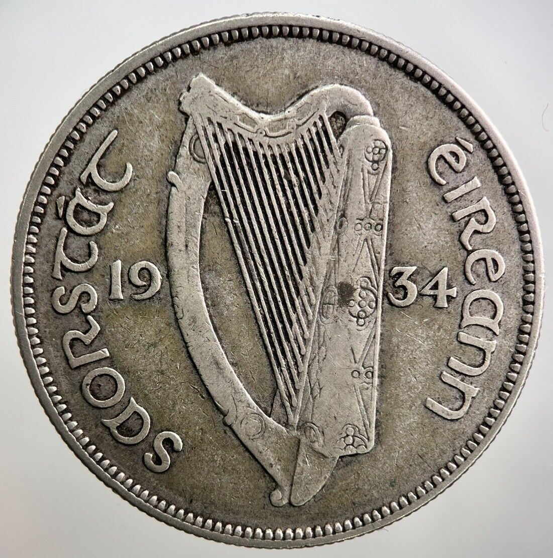 1934 Irish Half-Crown Horse Silver Coin | Fine Collectable Grade | a2755