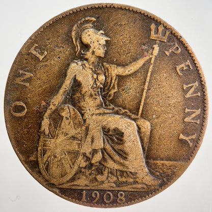 1908 Edward VII One Penny Coin | Collectable Grade | a2270