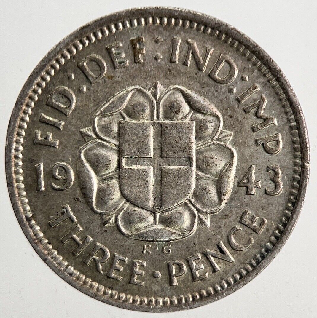 1943 George VI Threepence Silver Coin | Very High Grade | a9826