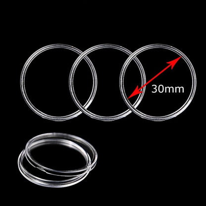 10 x Coin Storage Protective Clear 30mm Capsule + Black Adjustable Foam Insert