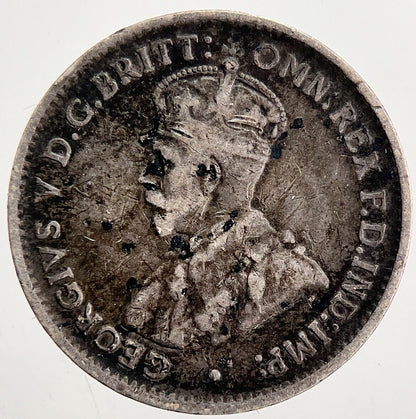 1918-M Australia Threepence Silver Coin | Fine Collectable Grade