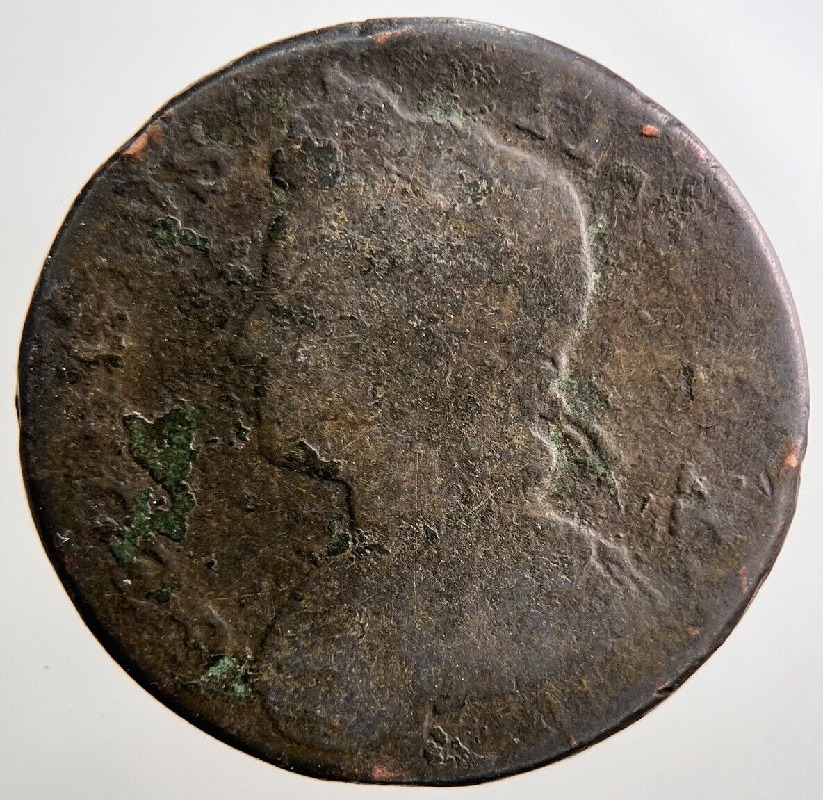 1739 George II 2nd Half-Penny Coin | Worn Grade