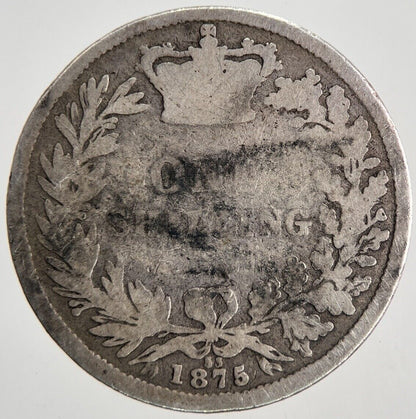 1875 Victoria Shilling Silver Coin | Collectable Grade | a6837