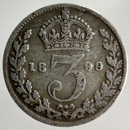 1899 Victoria Threepence Silver Coin | Fine Collectable Grade