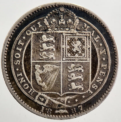 1887 Victoria Shilling Silver Coin | Fine Collectable Grade