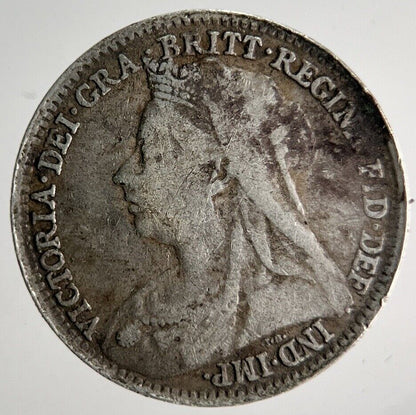 1895 Veiled Head Victoria Threepence Silver Coin | Collectable Grade | a4016