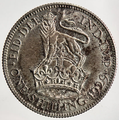 1929 George V Shilling British Silver Coin | Very High Grade | a6907