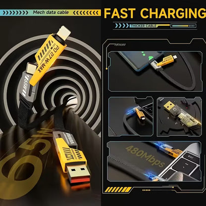 4 in 1 USB Fast Charge Charging Cable Charger Tablet iPhone Lightening Type C